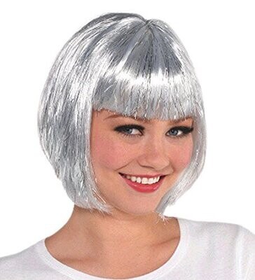 Wig-Bob Silver-One Size for All