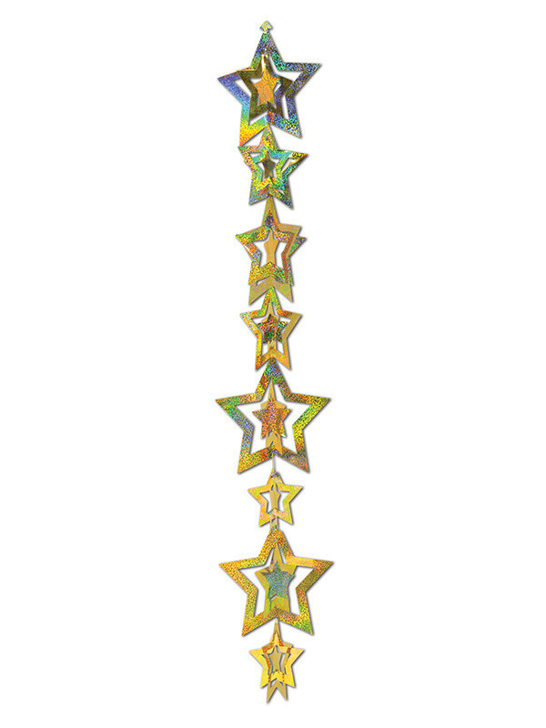 Gleamin&#39; Garland Prismatic Star-22in-2pk