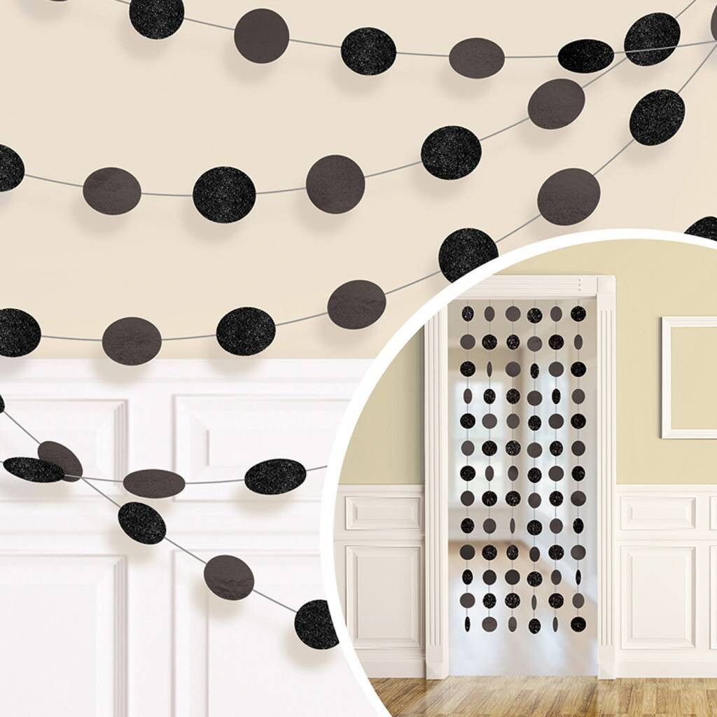 Dot Garlands-Black-Glitter-6pcs