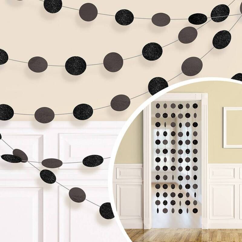Dot Garlands-Black-Glitter-6pcs