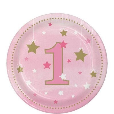 Plates - Bev - One Little Star Pink - 8pcs