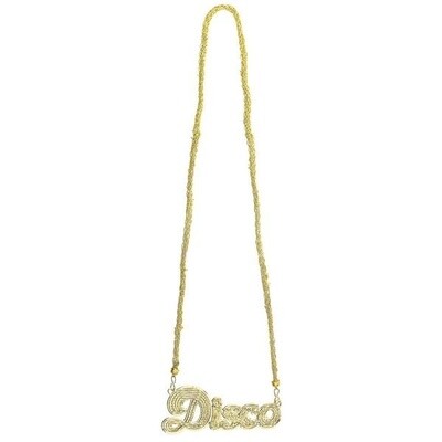 Necklace-Disco 70&#39;s-Gold-37&#39;&#39;-Plastic