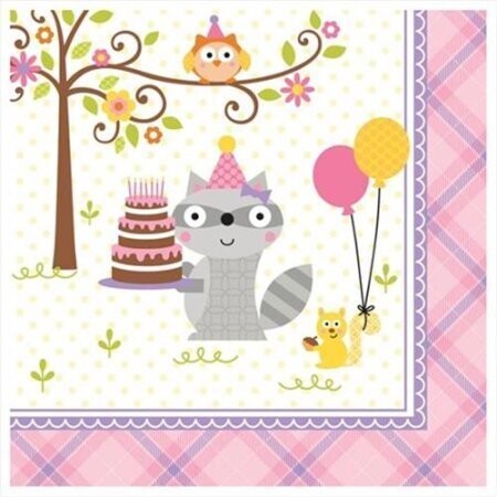 Luncheon Napkins-Happi woodland-Girl-16pk-3ply