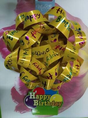 Yellow Happy Birthday Gift Bow