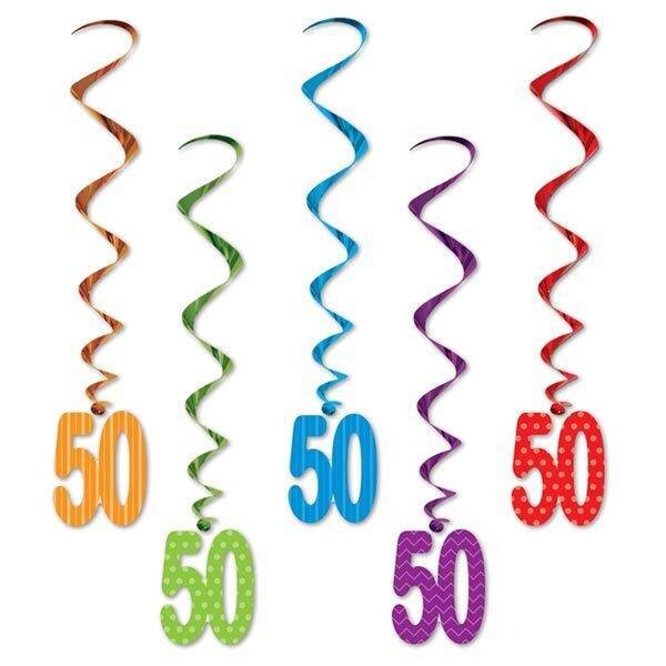 Birthday Whirls - Hanging Decorations (50th)
