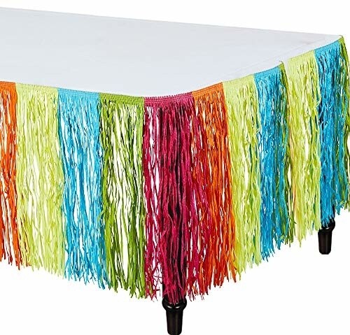 Fringe Table Skirt Neon