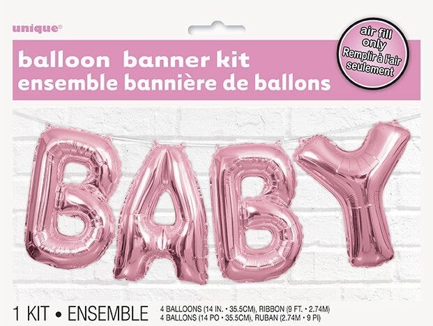 Foil Balloon Banner Kit (BABY) Pink