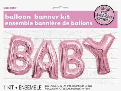 Foil Balloon Banner Kit (BABY) Pink