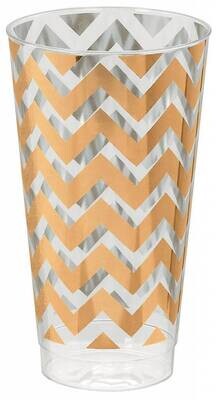 Tumblers-Premium Quality-Plastic-Rose Gold Chevron-16oz-16pk