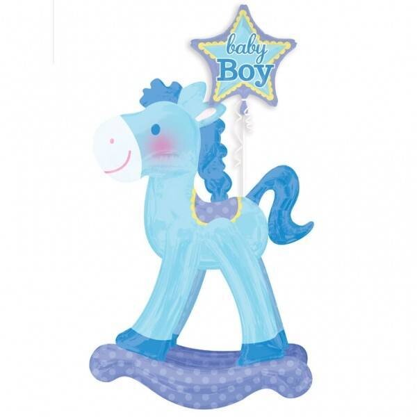 Foil Balloon-Airwalker-Baby Boy Rocking Horse