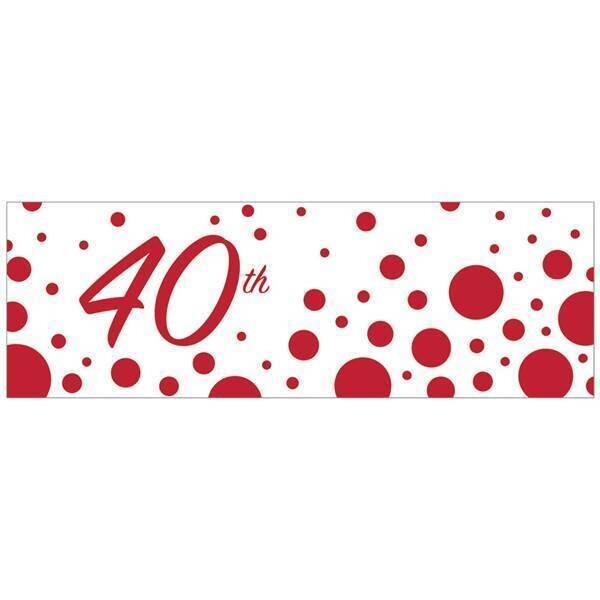 Banner Plastic - 40th - Sparkle and Shine-20inx60in