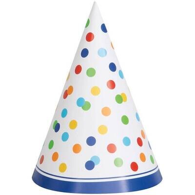 Party Hats - Rainbow Dots - 8pk
