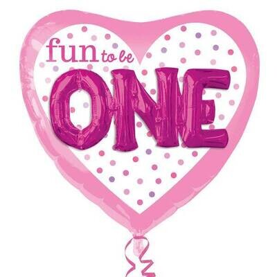 Foil Balloon-3D Supershape-&quot;Fun to be One&quot; Pink