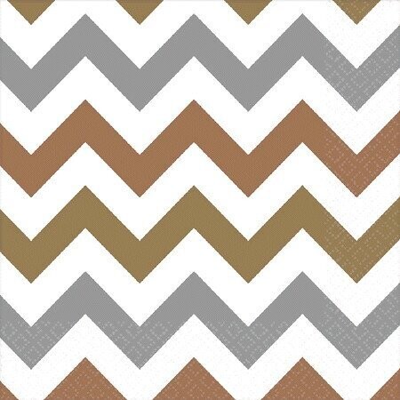 Beverage Napkins-Gold/Silver/Bronze Chevron