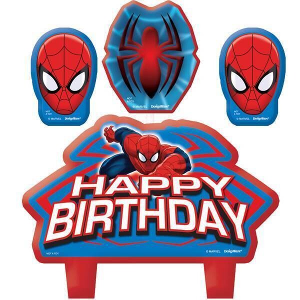 Candle Set-Spider Man-4pk