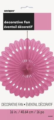Hanging Decorations-Decorative Paper Fan-Light Pink-Paper-16"