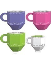 Alice In Wonderland - Tea Cup Favor Boxes-3.5&#39;&#39;x4.75&#39;&#39;