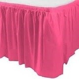 Plastic Table Skirt - Bright Pink 33.9 SQ ft.- Final Sale