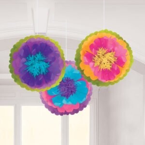 Fluffy Flower Decorations - Mad Tea Party-16&#39;&#39;-3pk
