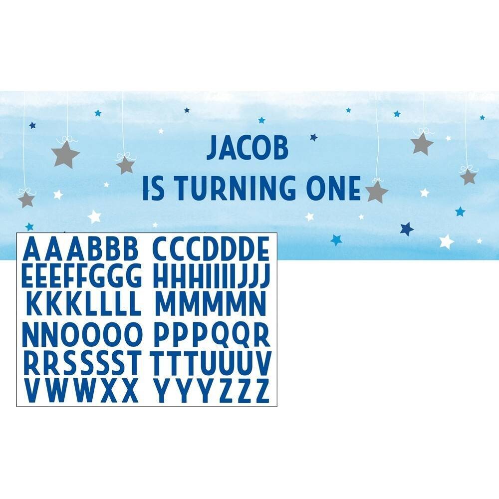 Banner - Personalizable One Little Star Blue