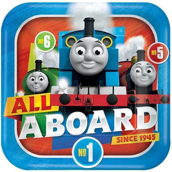 Plates-LN-Square-Thomas All Aboard-8pk-Paper