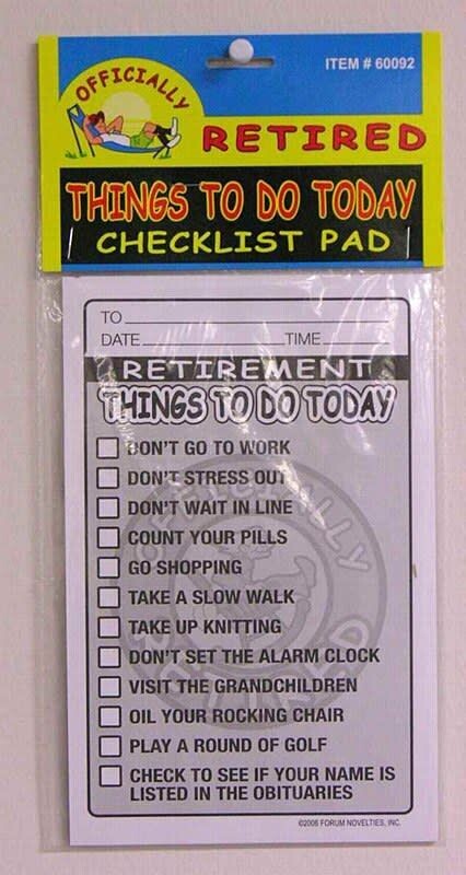 Over The Hill - Things To Do Today Checklist Pad