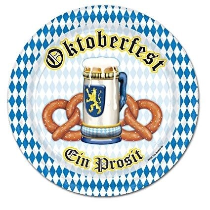 Luncheon Paper PLates-Oktoberfest-9&#39;&#39;-8pk