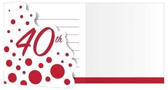 Invitations - Glitz 40th Anniversary (8 Count)
