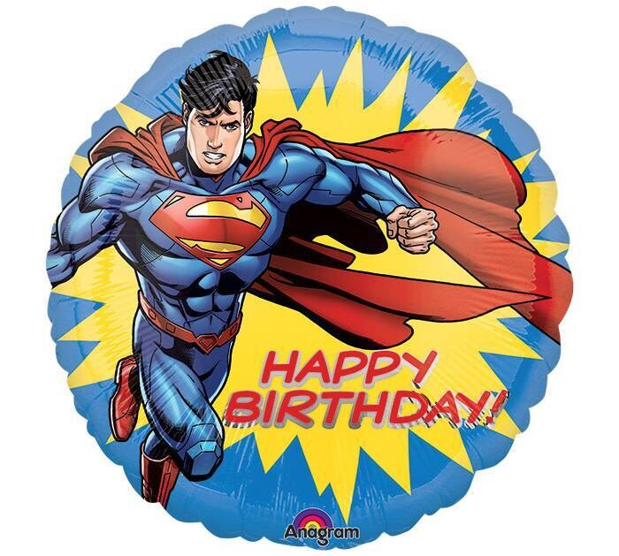 Foil Balloon - Happy Birthday Superman - 18&quot;