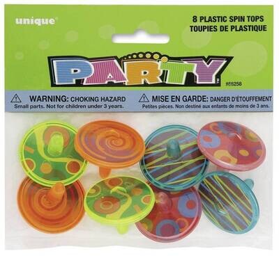 Plastic spin Tops-8pk