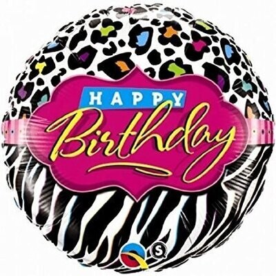 Foil Balloon-Leopard Zebra HBD-18&#39;&#39;