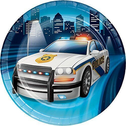 Plates-BEV-Police Party-8pk-Paper