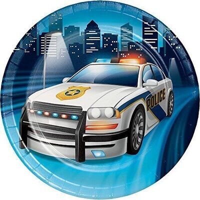 Plates-BEV-Police Party-8pk-Paper