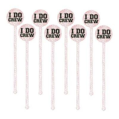 Stirrers Plastic Glitter - Team Bride (18pk)