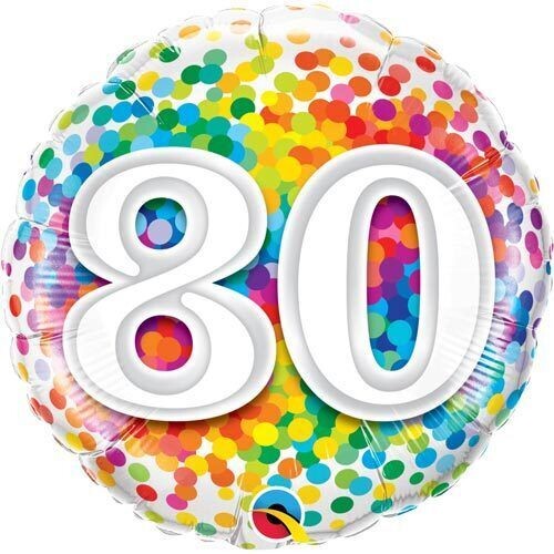 Foil Balloon - 80 Confetti-18&#39;&#39;