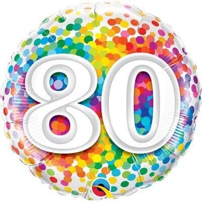 Foil Balloon - 80 Confetti-18&#39;&#39;