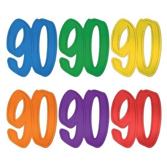 Cutout &quot;90&quot; Solid Coloured Foil (2 sided)
