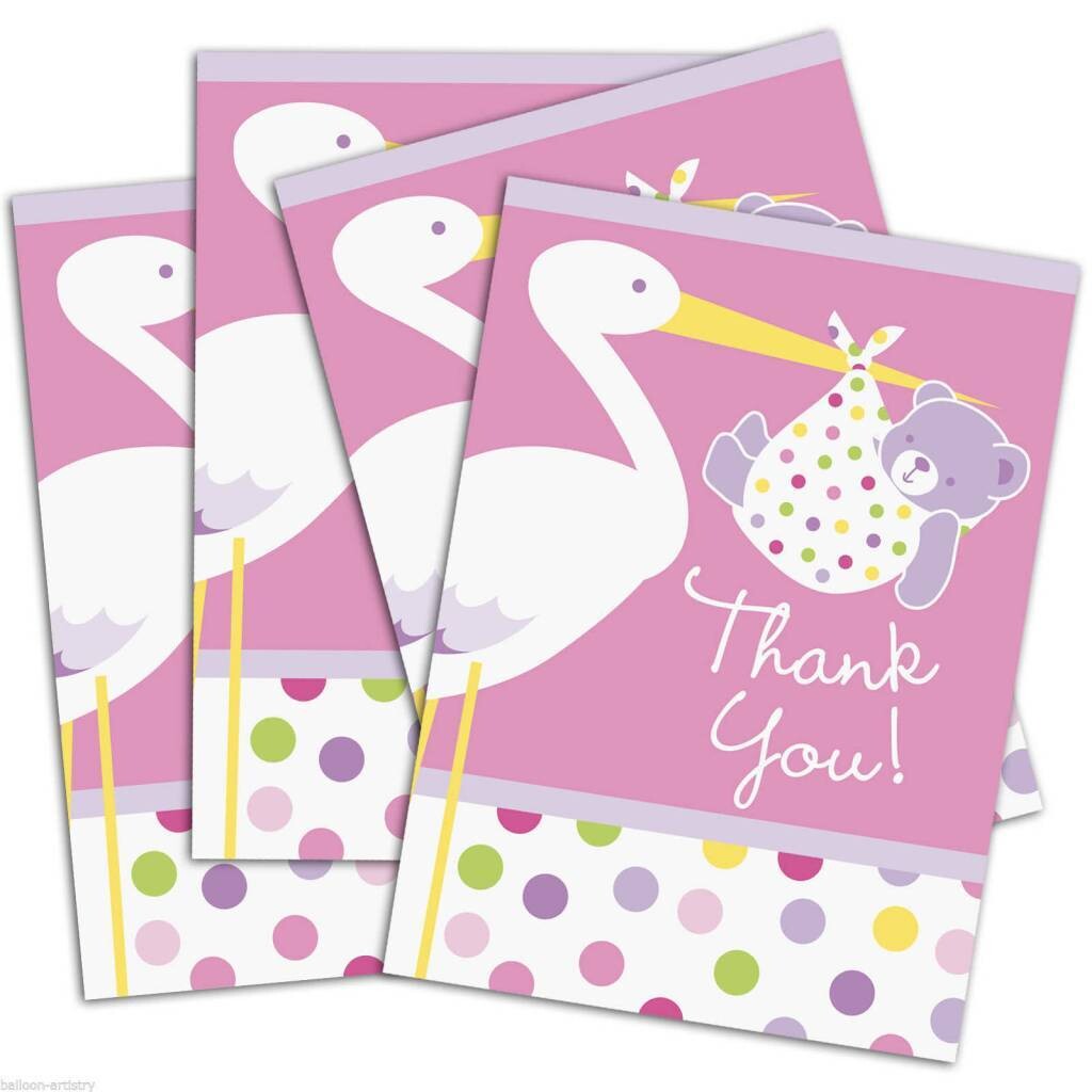 Baby Thank You Cards- Girl- 8pk