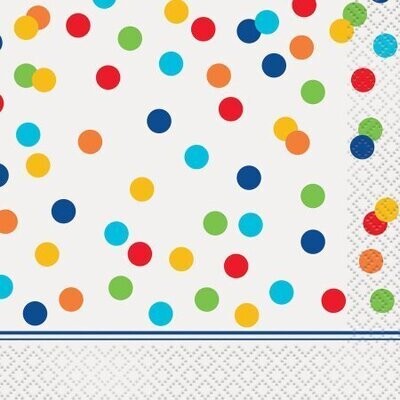 Beverage Napkins-Rainbow Polka Dot (Discontinued)