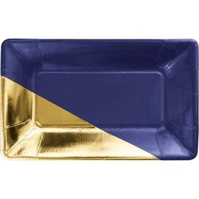 Appetizer Plates - Navy Blue & Gold