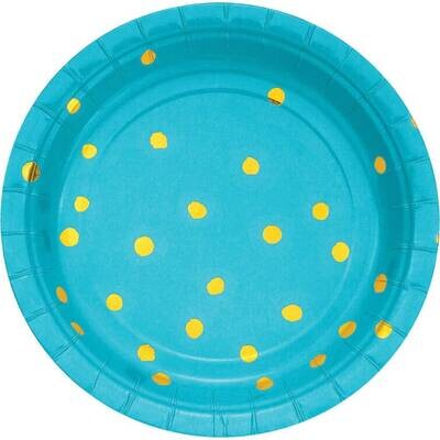 Beverage Paper Plates- Bermuda Blue