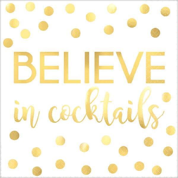 Napkins BEV - &quot;Believe In Cocktails&quot; Gold