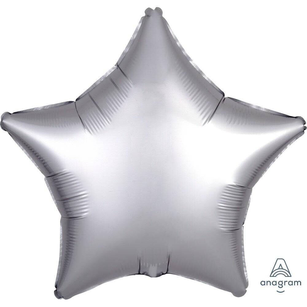 Foil Balloon - Platinum Satin Luxe - Star - 18&quot;