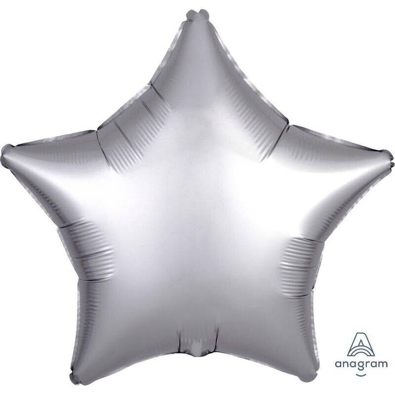 Foil Balloon - Platinum Satin Luxe - Star - 18&quot;