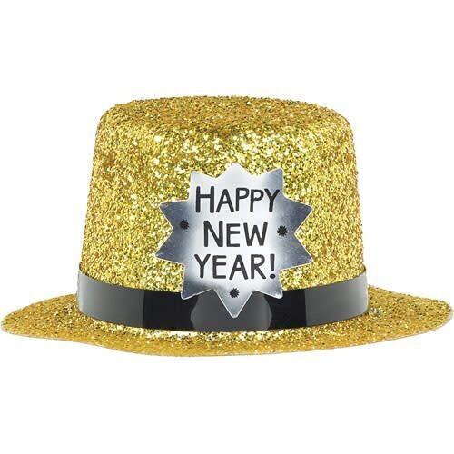 Mini Top Hat - Happy New Year Gold