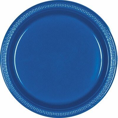 Plastic Plates 20pc Bright Royal Blue 9&quot;