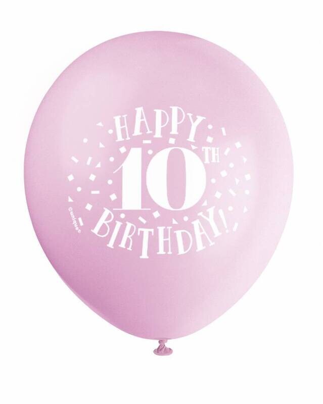 Balloons-Latex-Happy 10th Birthday-12&quot;(8PK)