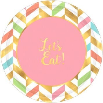 Plates Bev - Eat, Drink and Be Happy!- 8pk/7&quot;