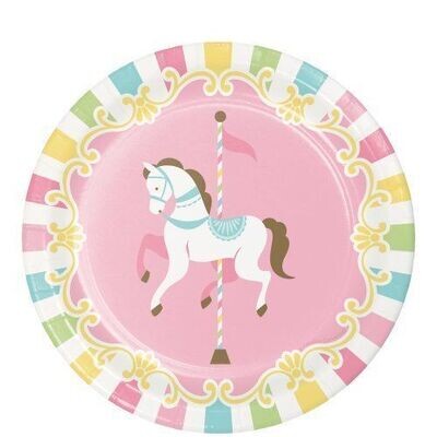 Beverage Paper Plates- Carousel- 8pk/7&quot;