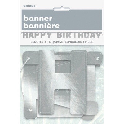 Banner - Happy Birthday Silver